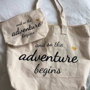 Canvas tote with accessory bag included